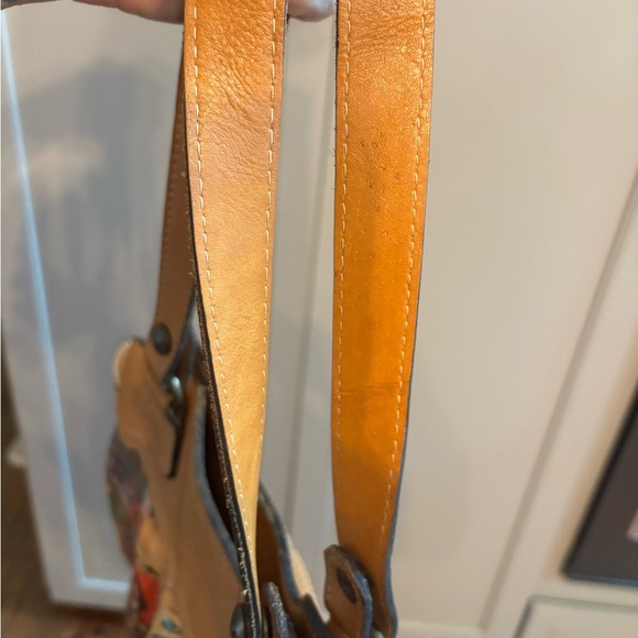 Vintage Patricia Nash floral Tan Leather Bag - Picture 7 of 13